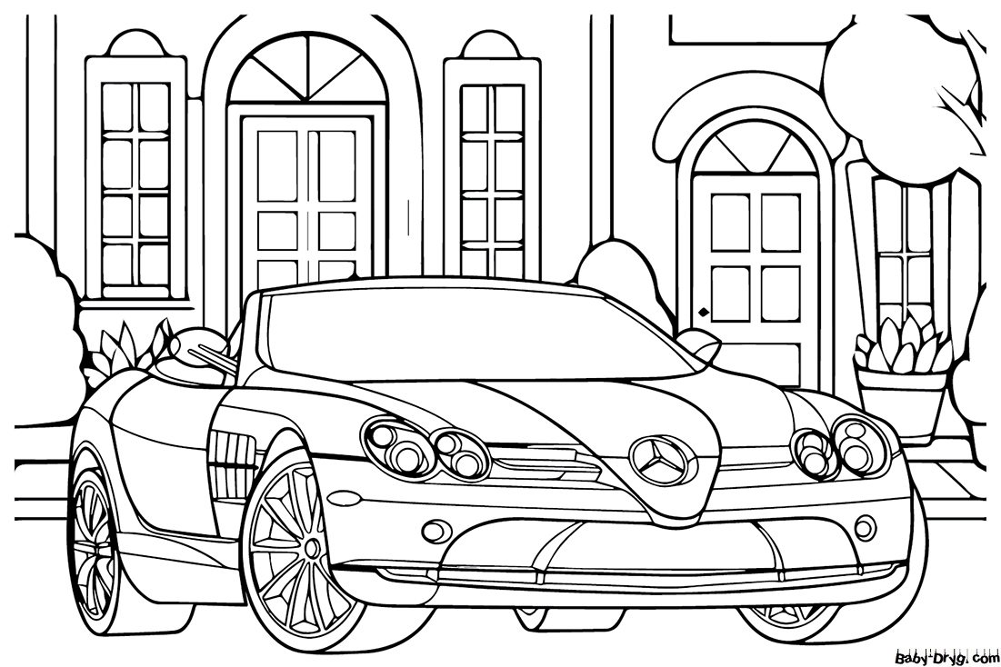 Mercedes-Benz SLR McLaren Coloring Page | Coloring Mercedes Benz