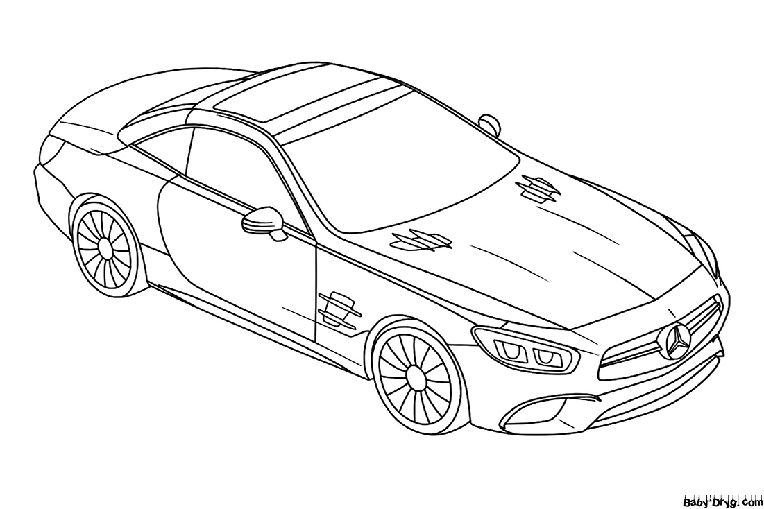 Mercedes Benz sports coupe Coloring Page | Coloring Mercedes Benz