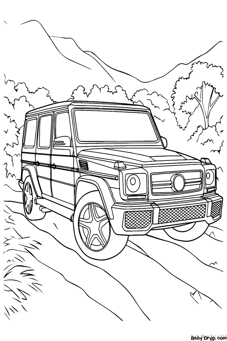 Mercedes-Benz SUV G-Class Coloring Page | Coloring Mercedes Benz