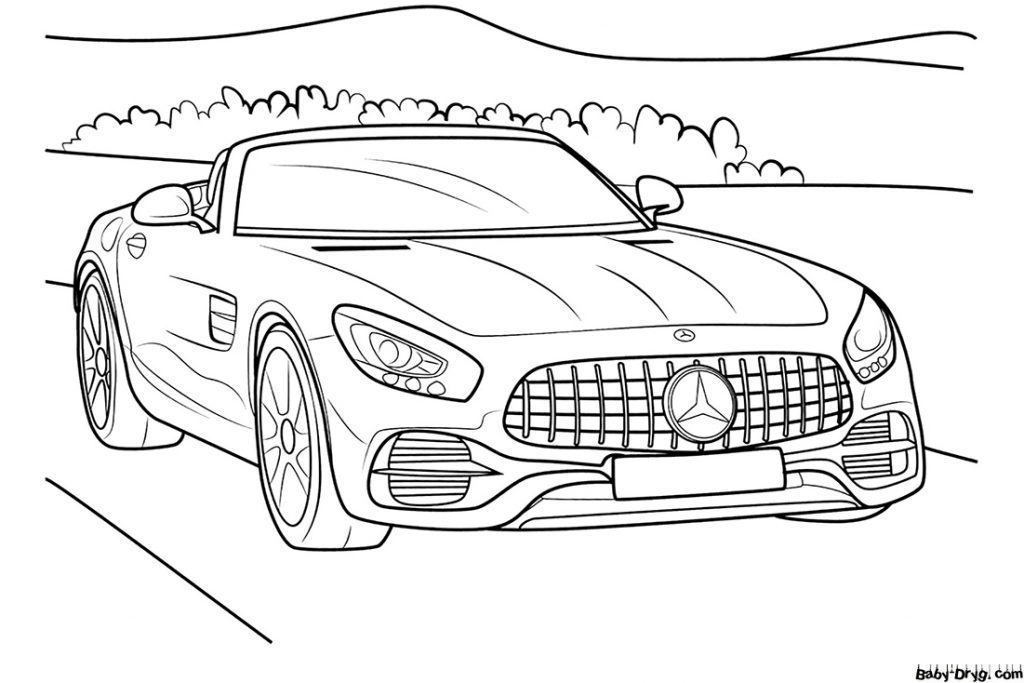 Mercedes Cabriolet Coloring Page | Coloring Mercedes Benz