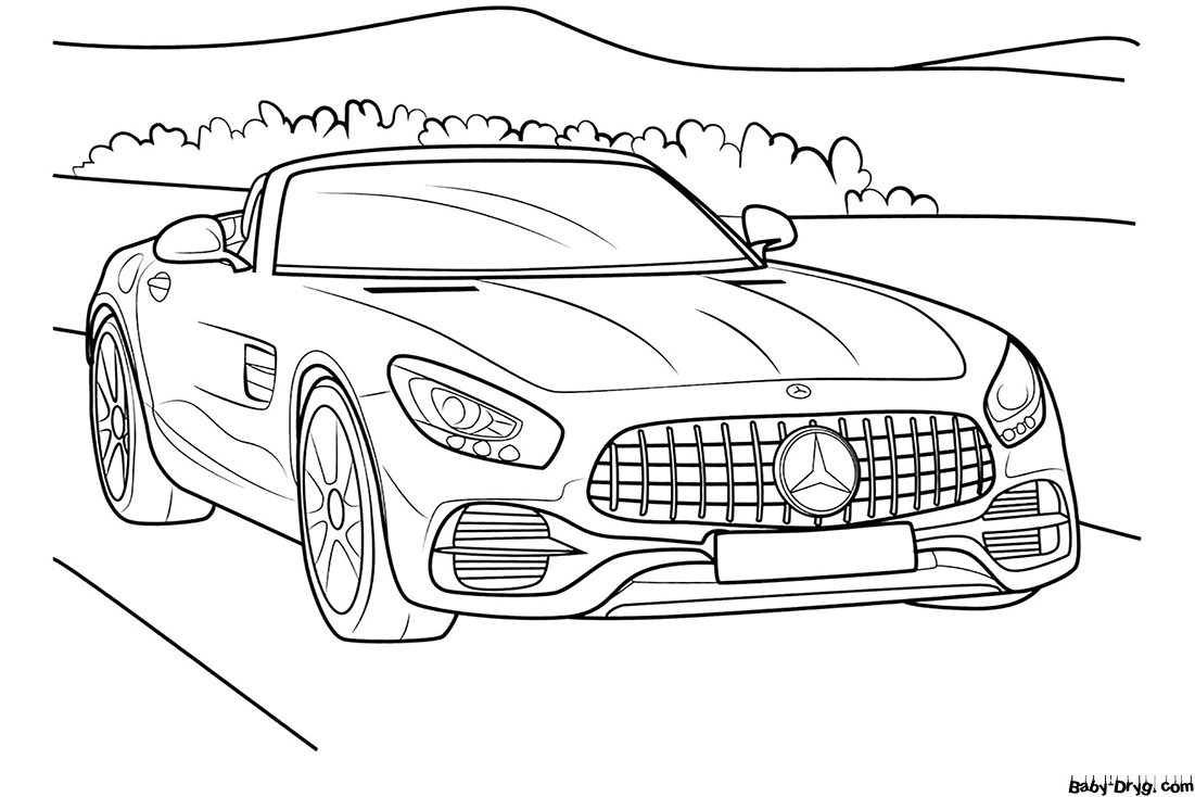 Mercedes Cabriolet Coloring Page | Coloring Mercedes Benz