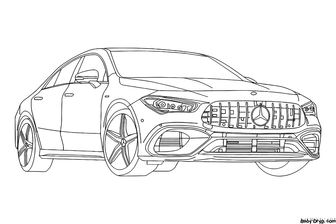 Mercedes CLA45 AMG 2020 Coloring Page | Coloring Mercedes Benz