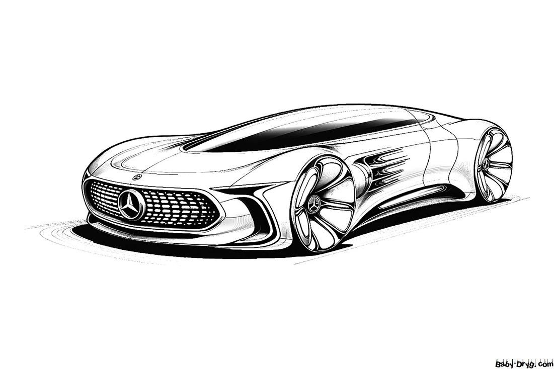 Mercedes Concept IAA concept car Coloring Page | Coloring Mercedes Benz
