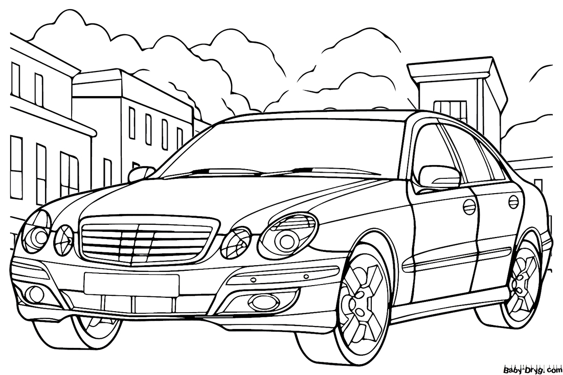 Mercedes E350 Print Coloring Page | Coloring Mercedes Benz