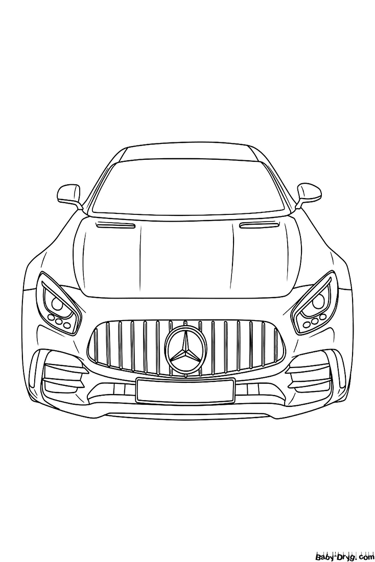 Mercedes front view Coloring Page | Coloring Mercedes Benz