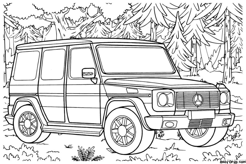Mercedes Gelendwagen Coloring Page | Coloring Mercedes Benz