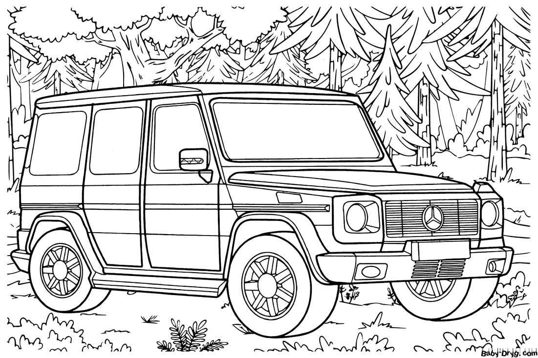 Mercedes Gelendwagen Coloring Page | Coloring Mercedes Benz