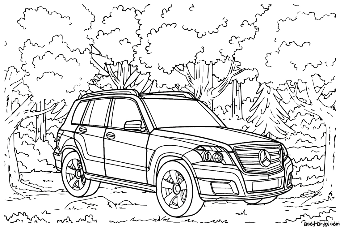 Mercedes GLK Class Coloring Page | Coloring Mercedes Benz