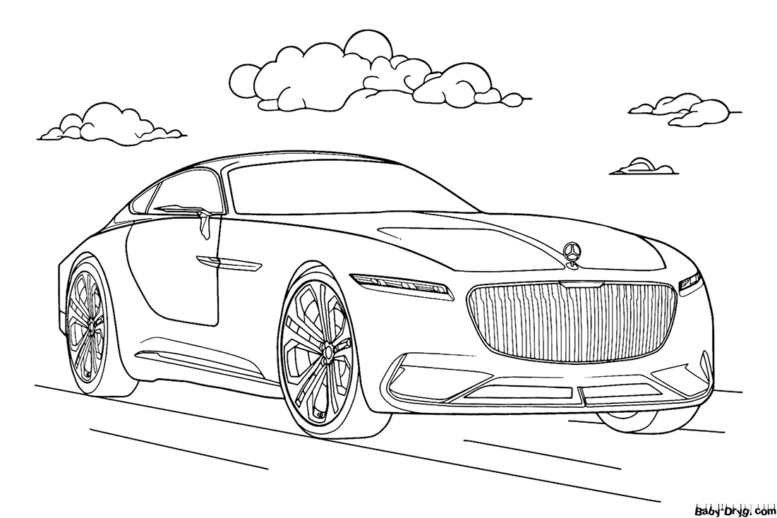 Mercedes Maybach S-Class Coloring Page | Coloring Mercedes Benz