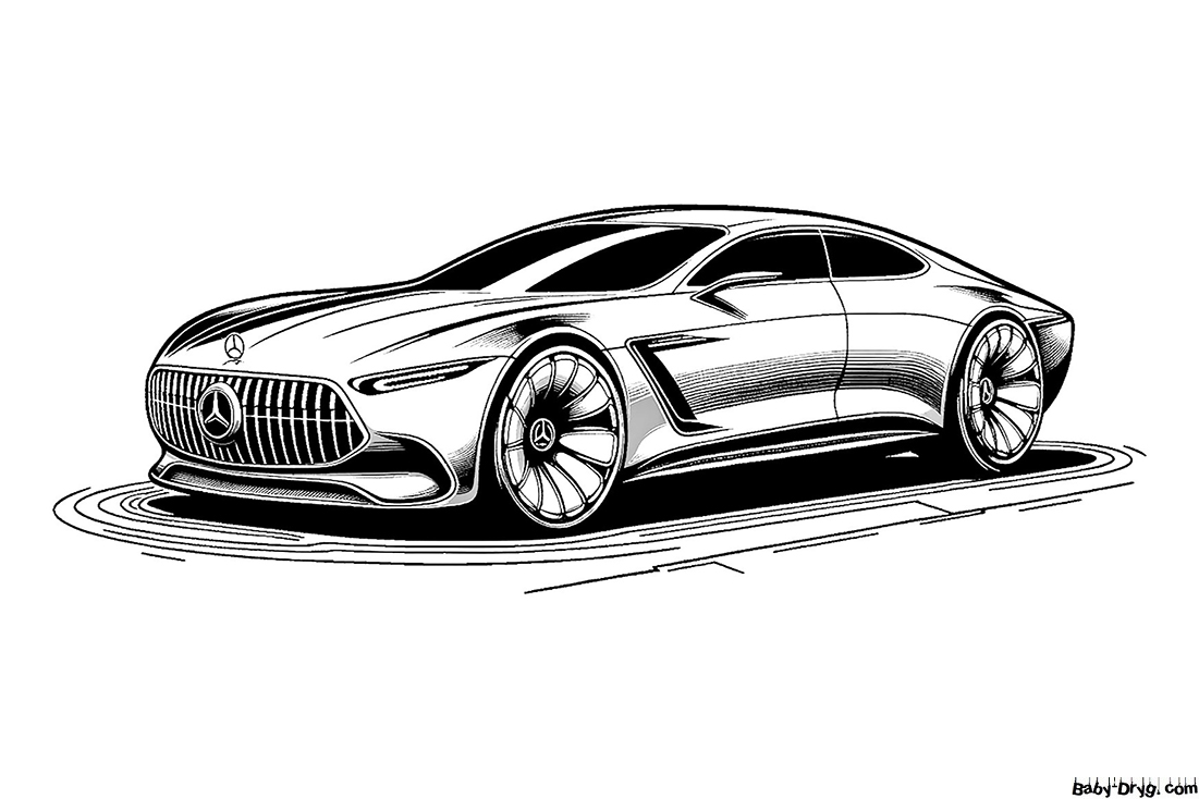 Mercedes Maybach Vision 6 concept car Coloring Page | Coloring Mercedes Benz