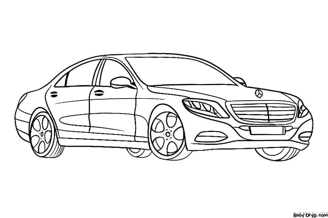 Mercedes S-Class Coloring Page | Coloring Mercedes Benz