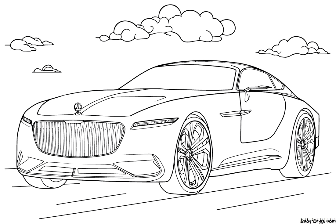 Mercedes S-Class Maybach Coloring Page | Coloring Mercedes Benz