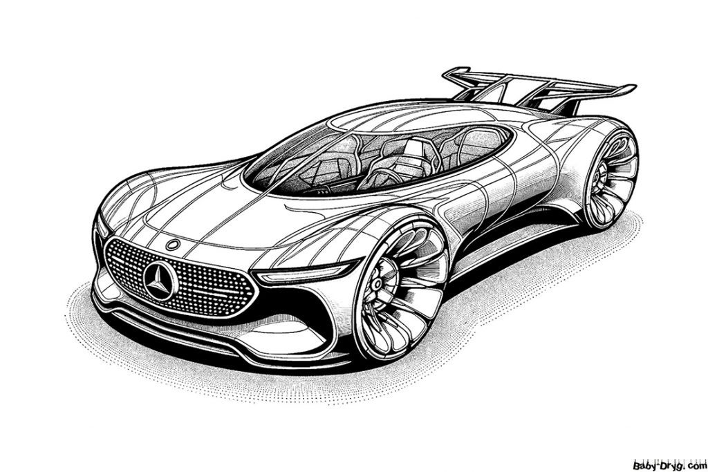 Mercedes sports concept car Coloring Page | Coloring Mercedes Benz