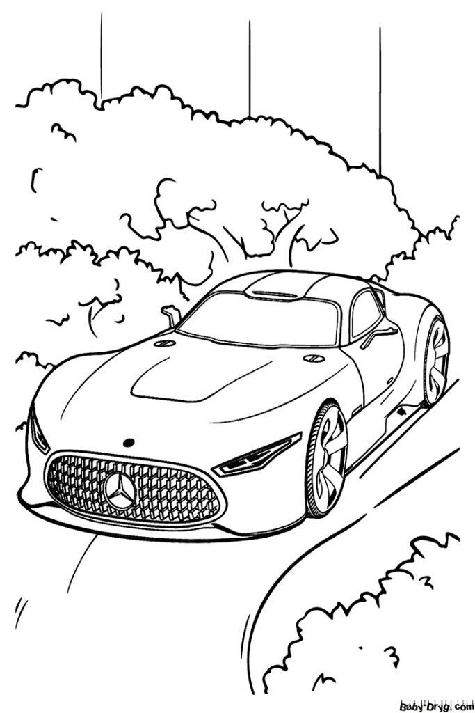 Mercedes sports coupe Coloring Page | Coloring Mercedes Benz