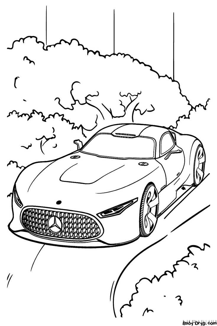 Mercedes sports coupe Coloring Page | Coloring Mercedes Benz