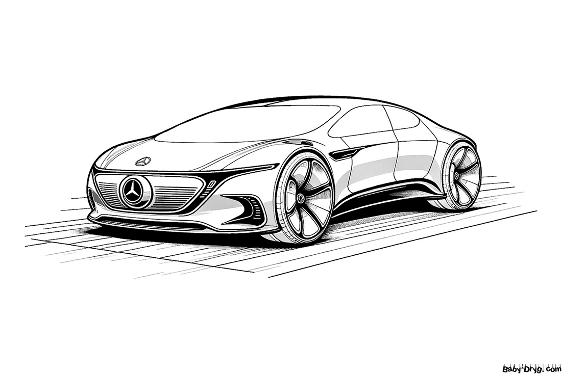 Mercedes VISION EQXX concept car Coloring Page | Coloring Mercedes Benz