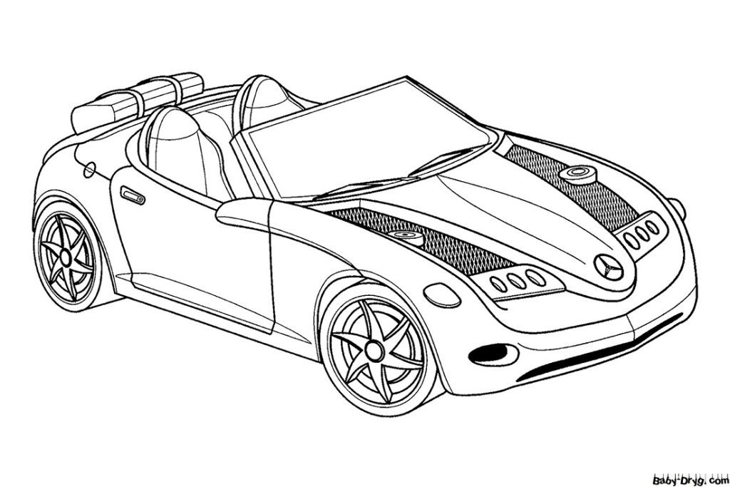 Mercedes Vision SLA concept car Coloring Page | Coloring Mercedes Benz
