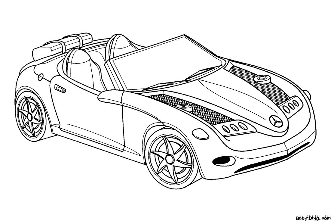 Mercedes Vision SLA concept car Coloring Page | Coloring Mercedes Benz