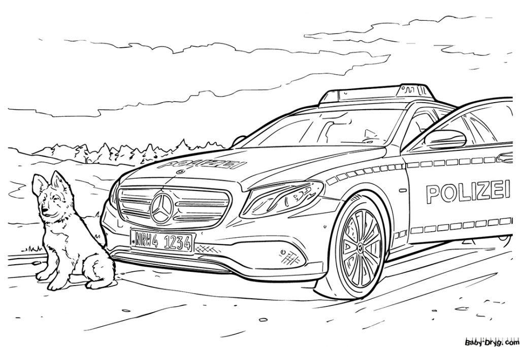 Picture Mercedes Benz police | Coloring Mercedes Benz