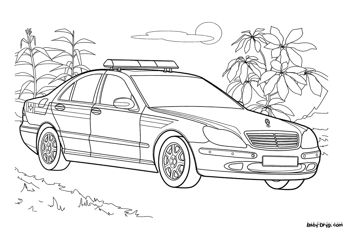 Police Mercedes Coloring Page | Coloring Mercedes Benz
