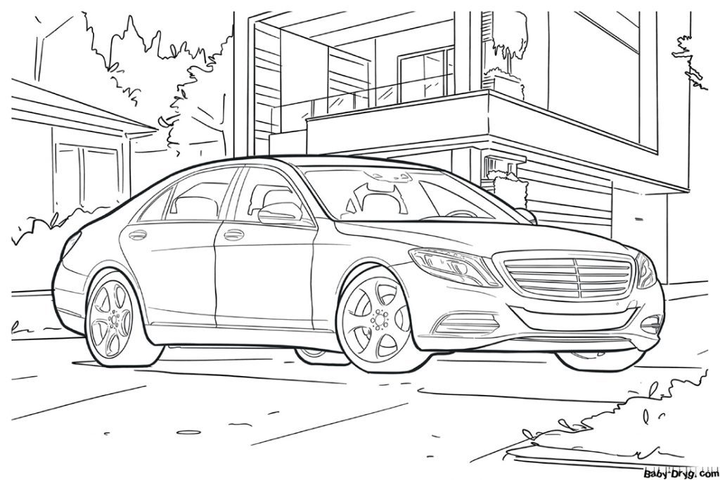 Premium Mercedes Car Print Coloring Page | Coloring Mercedes Benz