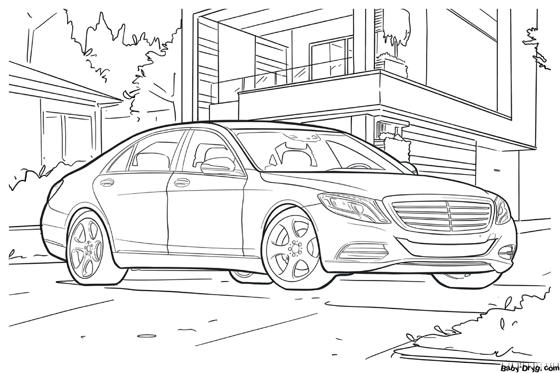 Premium Mercedes Car Print Coloring Page | Coloring Mercedes Benz
