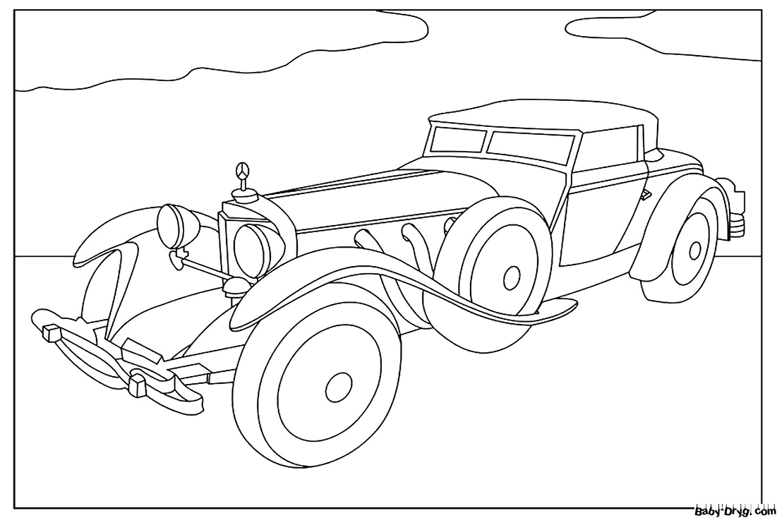 Retro Mercedes Coloring Page | Coloring Mercedes Benz