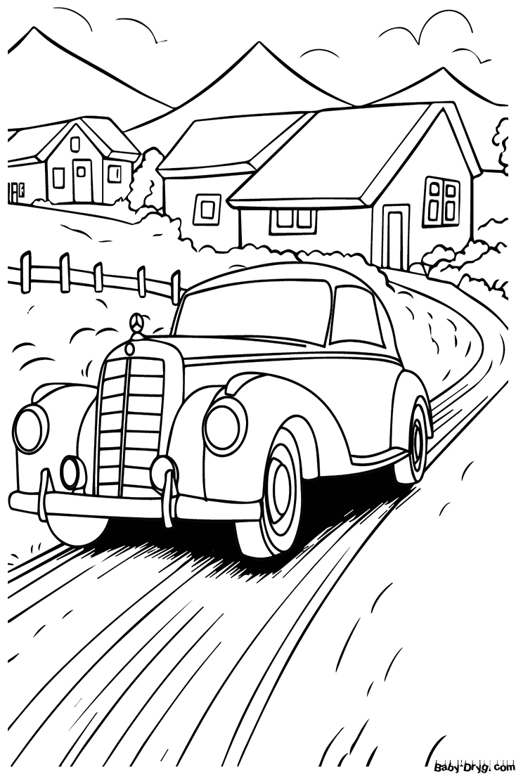 Vintage Mercedes-Benz Coloring Page | Coloring Mercedes Benz