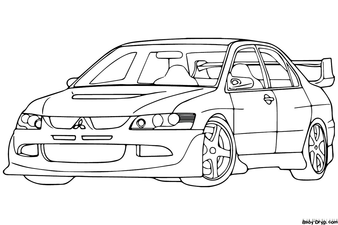 Coloring Page Mitsubishi car | Coloring Mitsubishi
