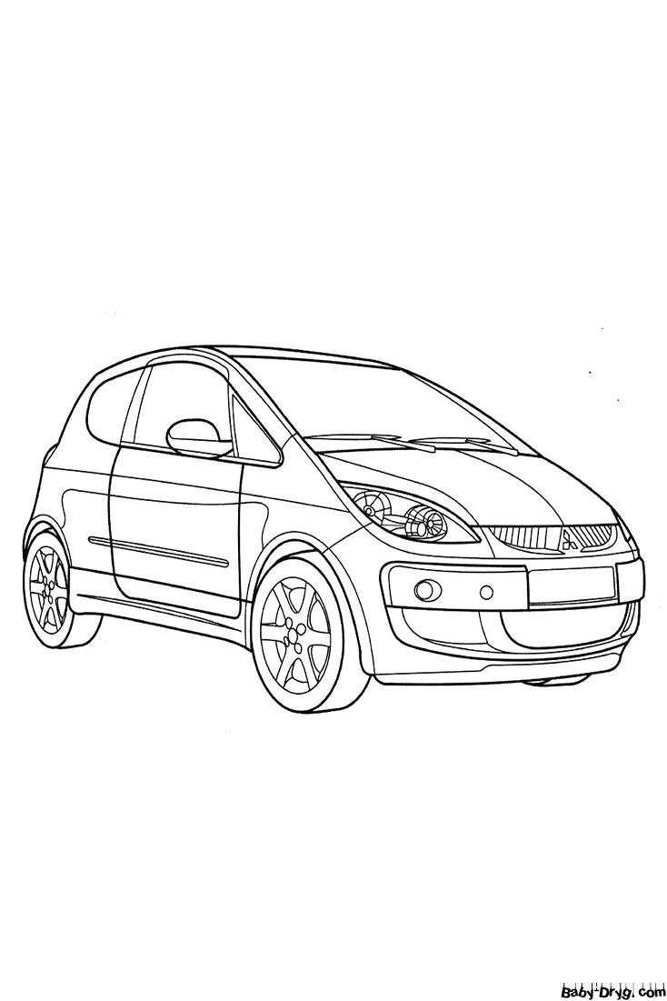 Coloring Page Mitsubishi Colt | Coloring Mitsubishi
