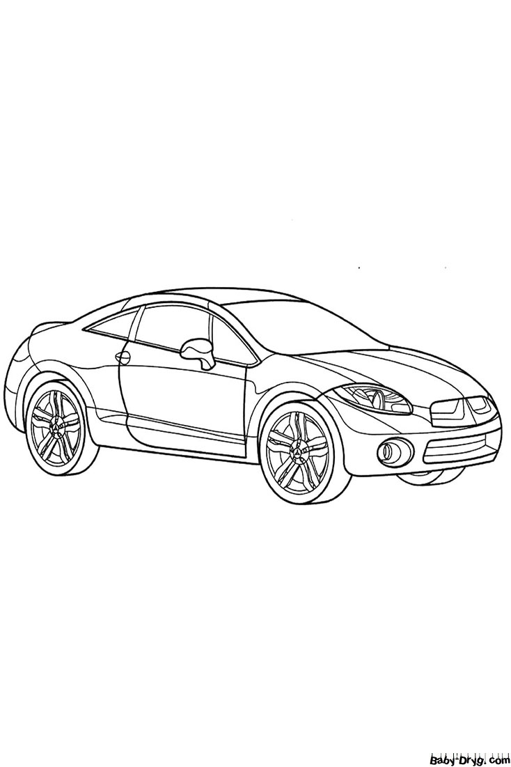 Coloring Page Mitsubishi Eclipse | Coloring Mitsubishi