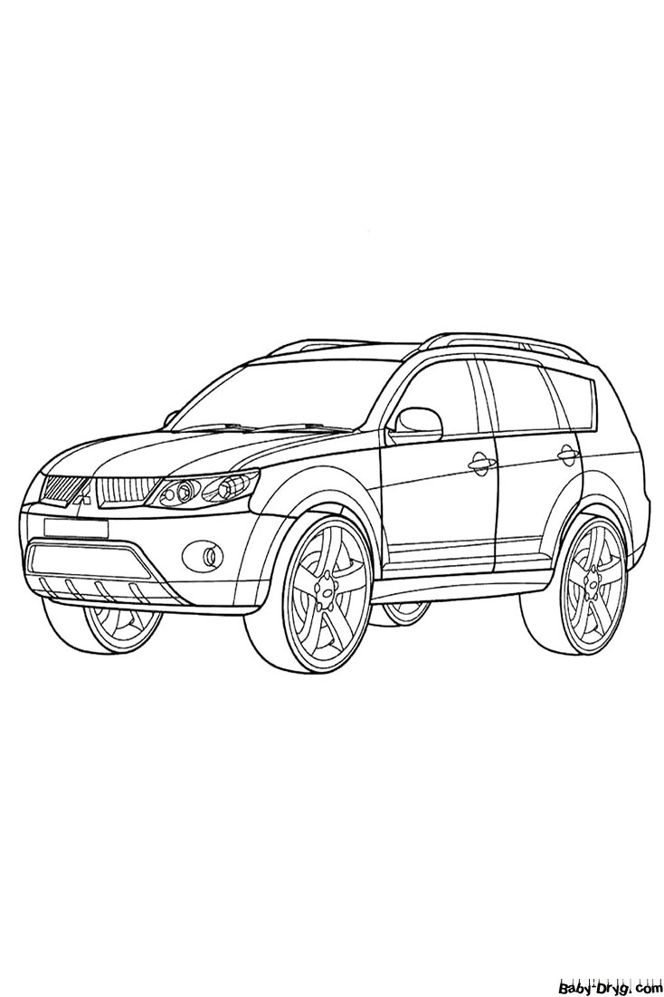 Coloring Page Mitsubishi Outlander | Coloring Mitsubishi