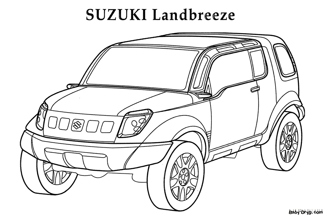 Coloring Page Suzuki Landbreeze | Coloring Suzuki