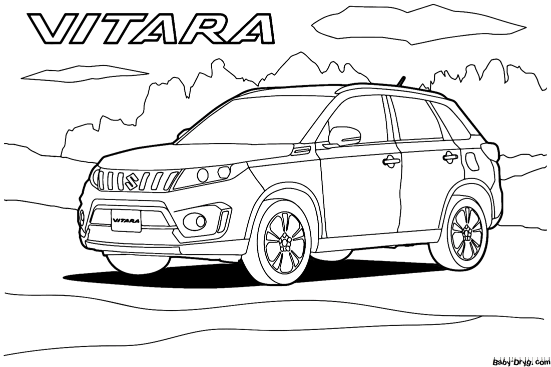 Coloring Page Suzuki Vitara | Coloring Suzuki