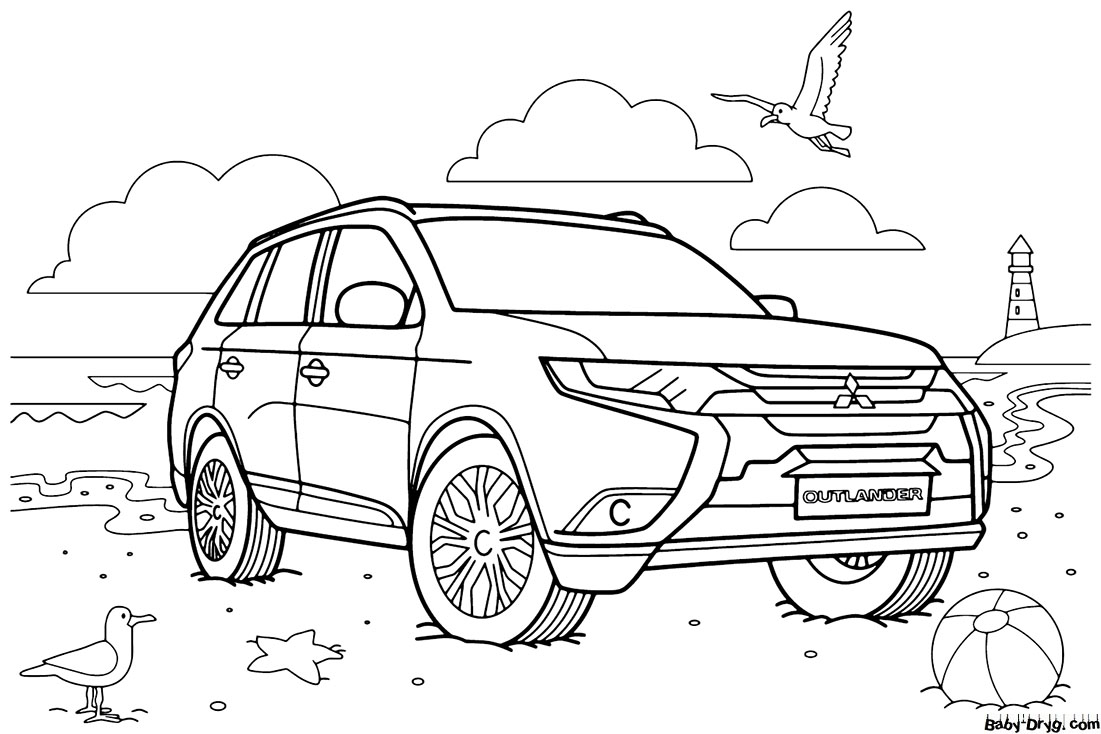 Free Mitsubishi Outlander Coloring Page | Coloring Mitsubishi