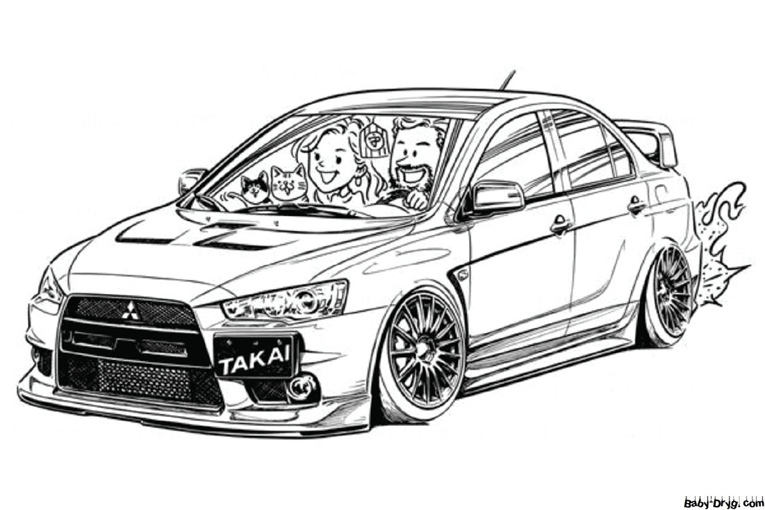 Mitsubishi car Coloring Page | Coloring Mitsubishi