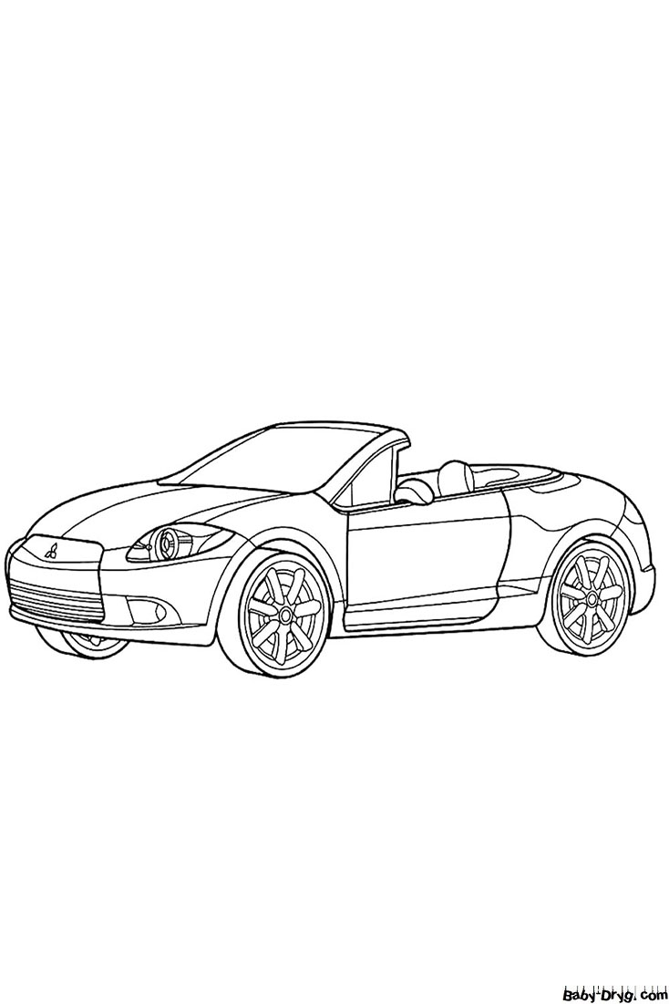 Mitsubishi convertible Coloring Page | Coloring Mitsubishi