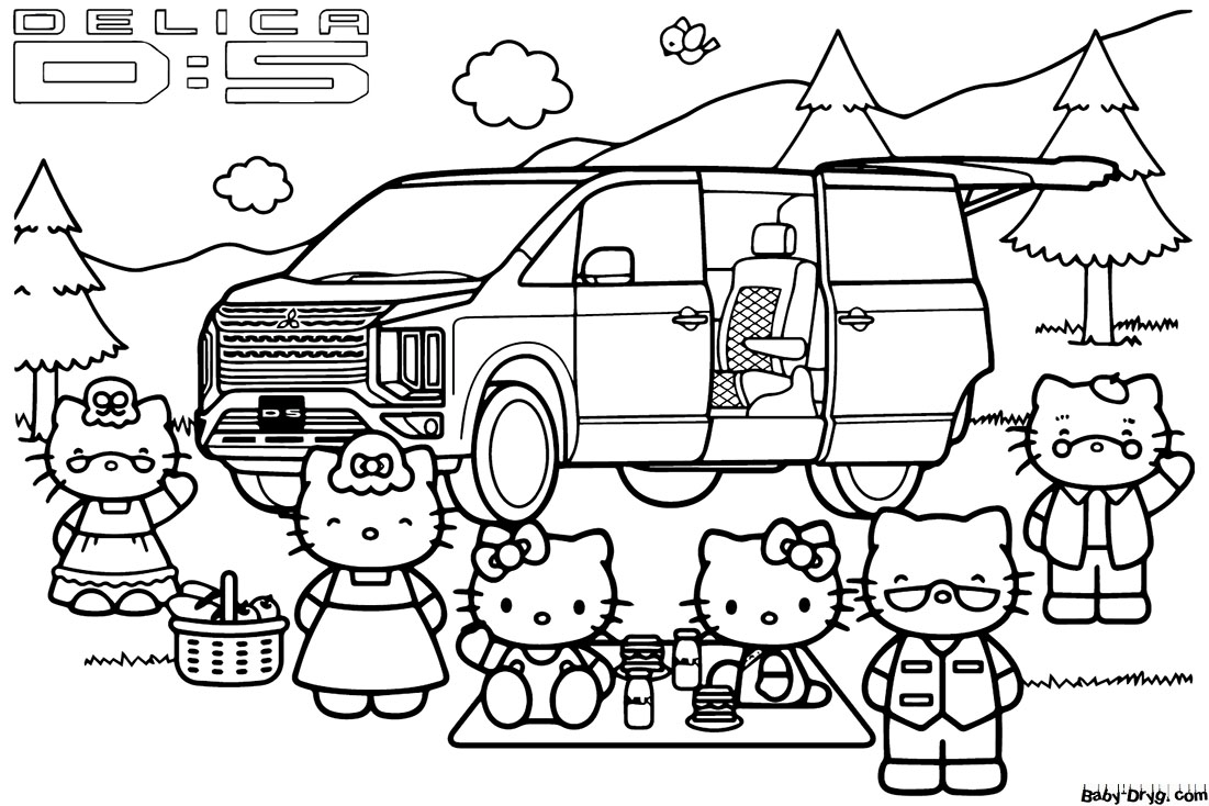Mitsubishi Delica D5 Coloring Page | Coloring Mitsubishi