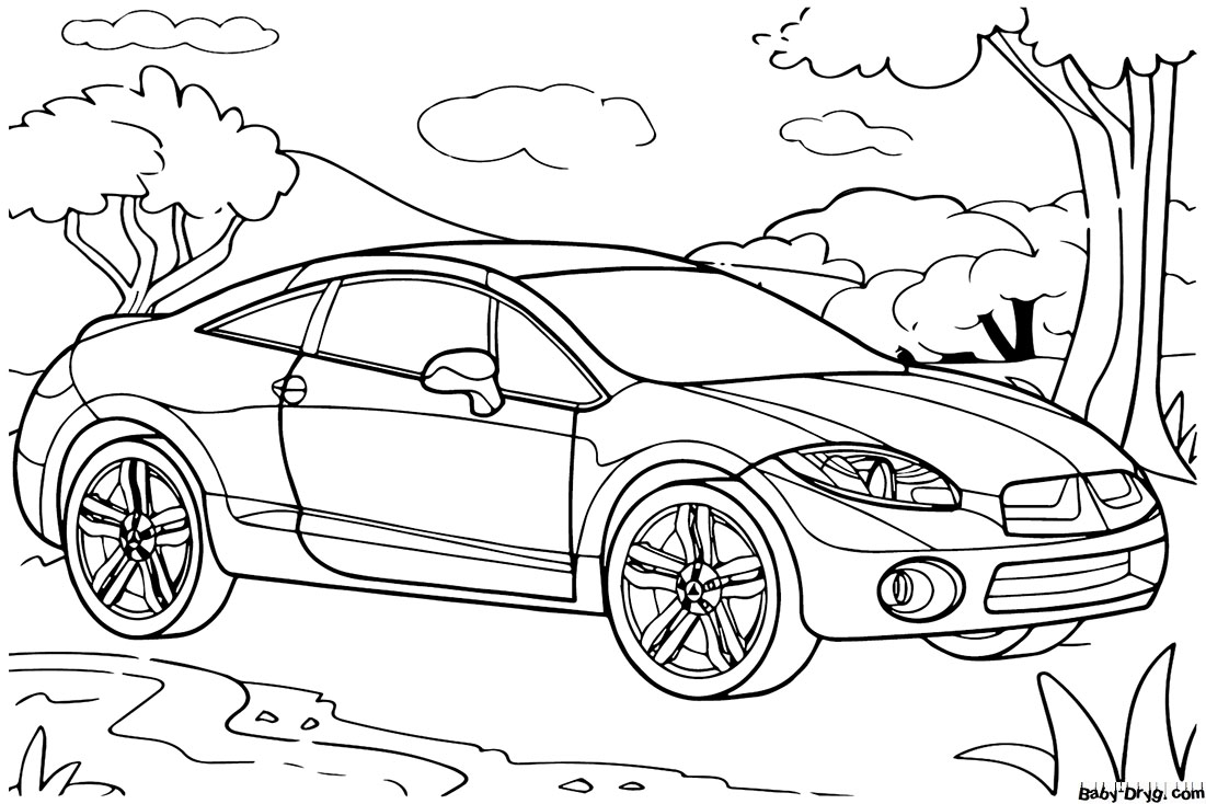 Mitsubishi Eclipse Coloring Page | Coloring Mitsubishi