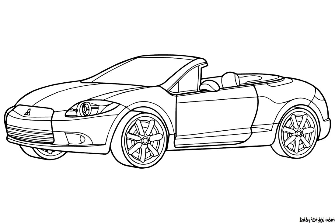Mitsubishi Eclipse Spyder GT Coloring Page | Coloring Mitsubishi