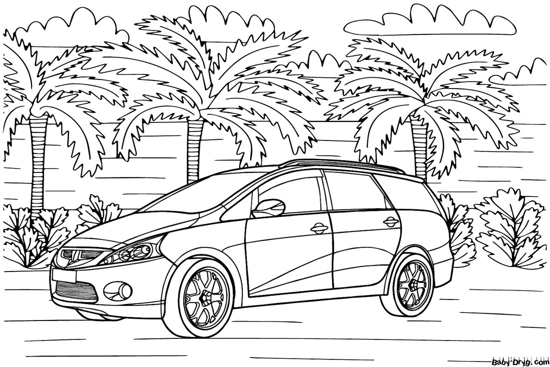 Mitsubishi Grandis Coloring Page | Coloring Mitsubishi