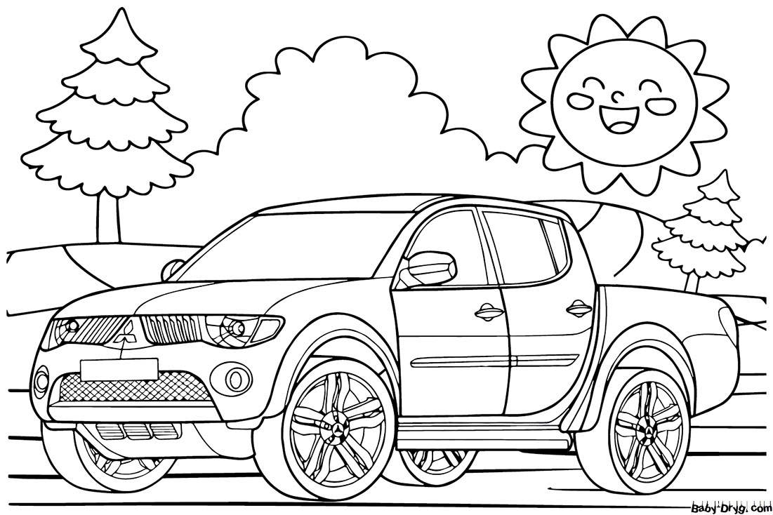 Mitsubishi L200 Coloring Page | Coloring Mitsubishi