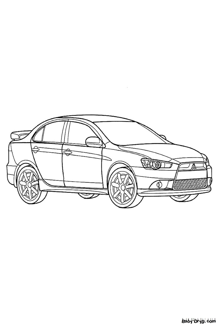 Mitsubishi Lancer 10 Coloring Page | Coloring Mitsubishi
