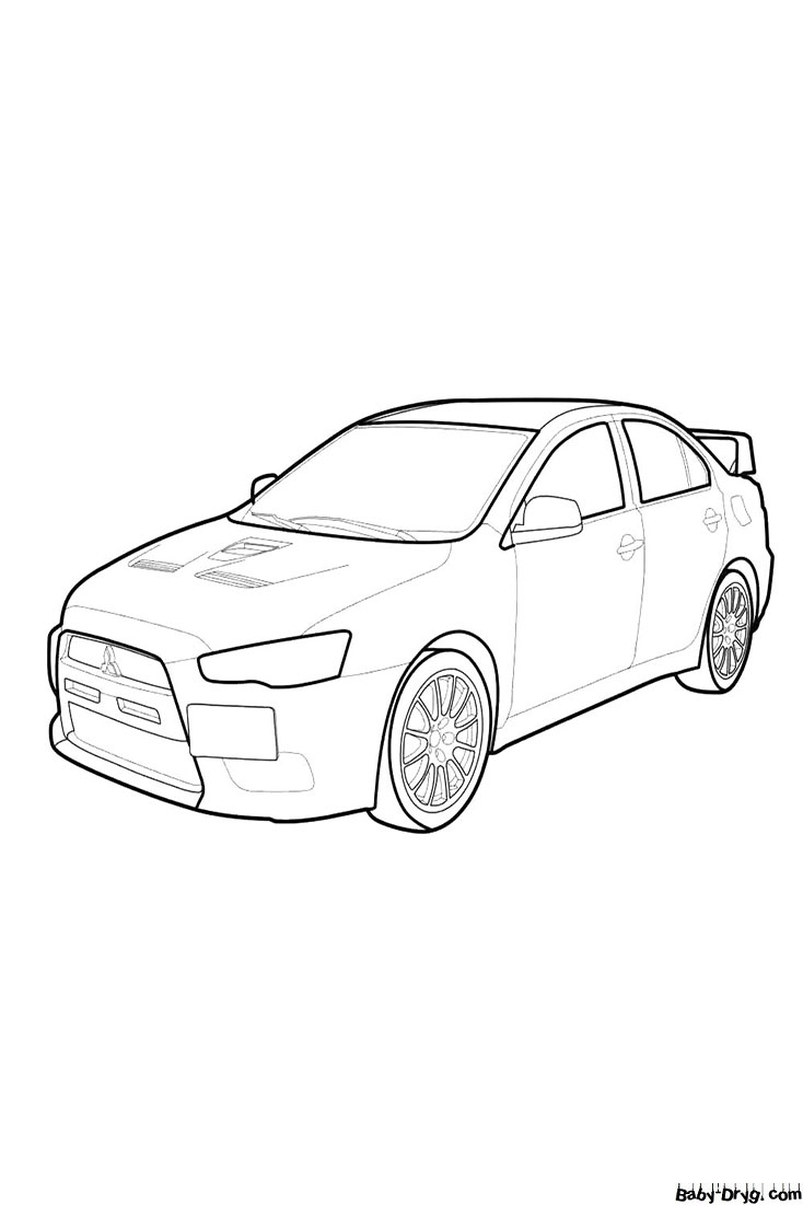 Mitsubishi Lancer Evolution X Coloring Page | Coloring Mitsubishi