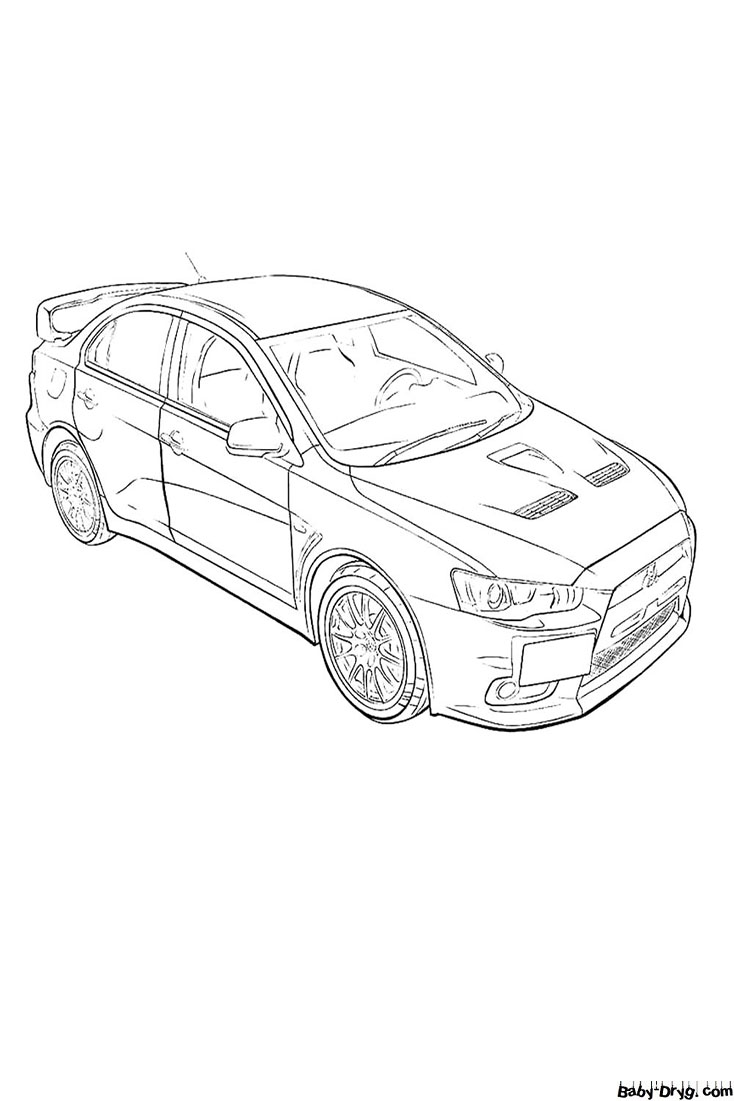 Mitsubishi Lancer for kids Coloring Page | Coloring Mitsubishi