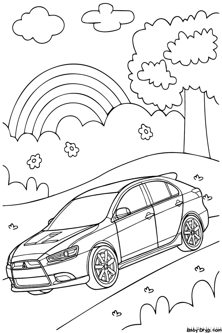 Mitsubishi Lancer Sportback Coloring Page | Coloring Mitsubishi