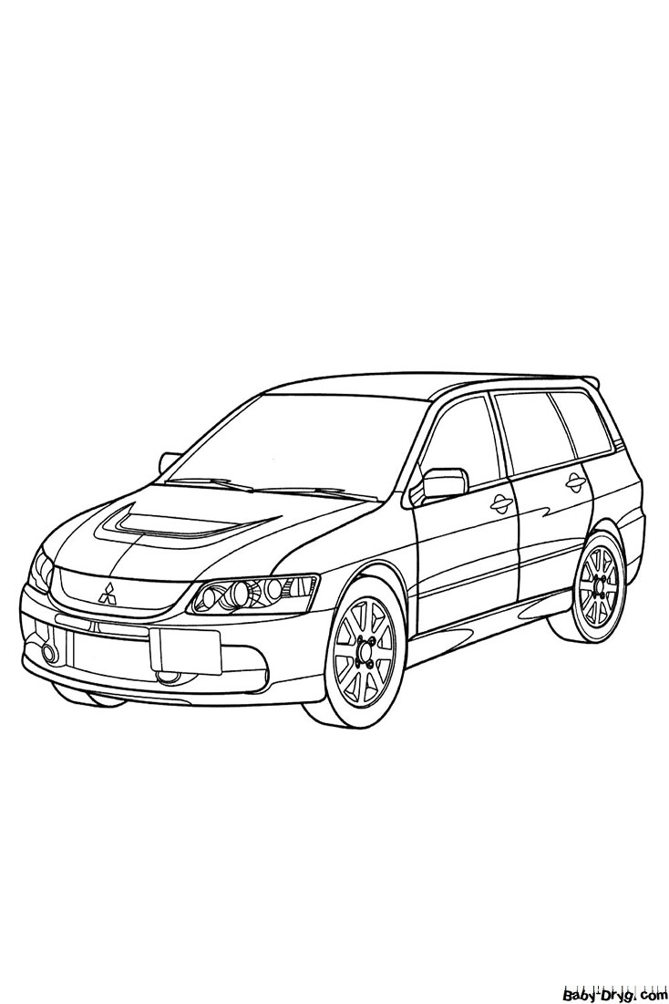 Mitsubishi Lancer station wagon Coloring Page | Coloring Mitsubishi