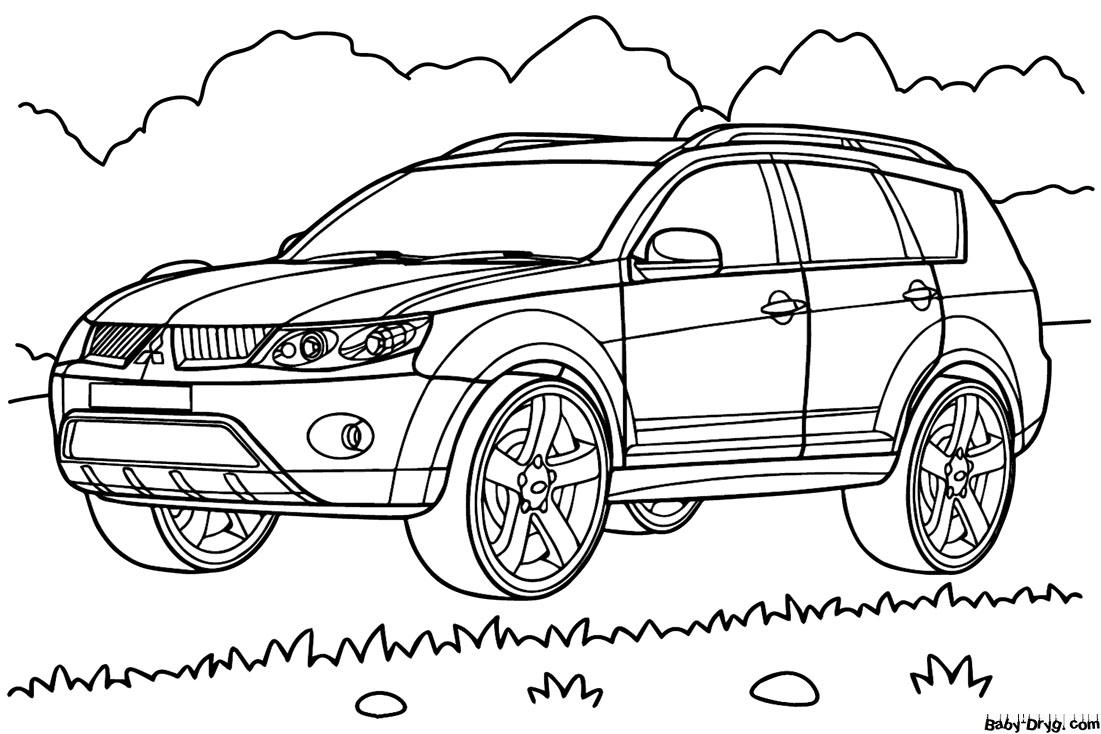 Mitsubishi Outlander Coloring Page | Coloring Mitsubishi