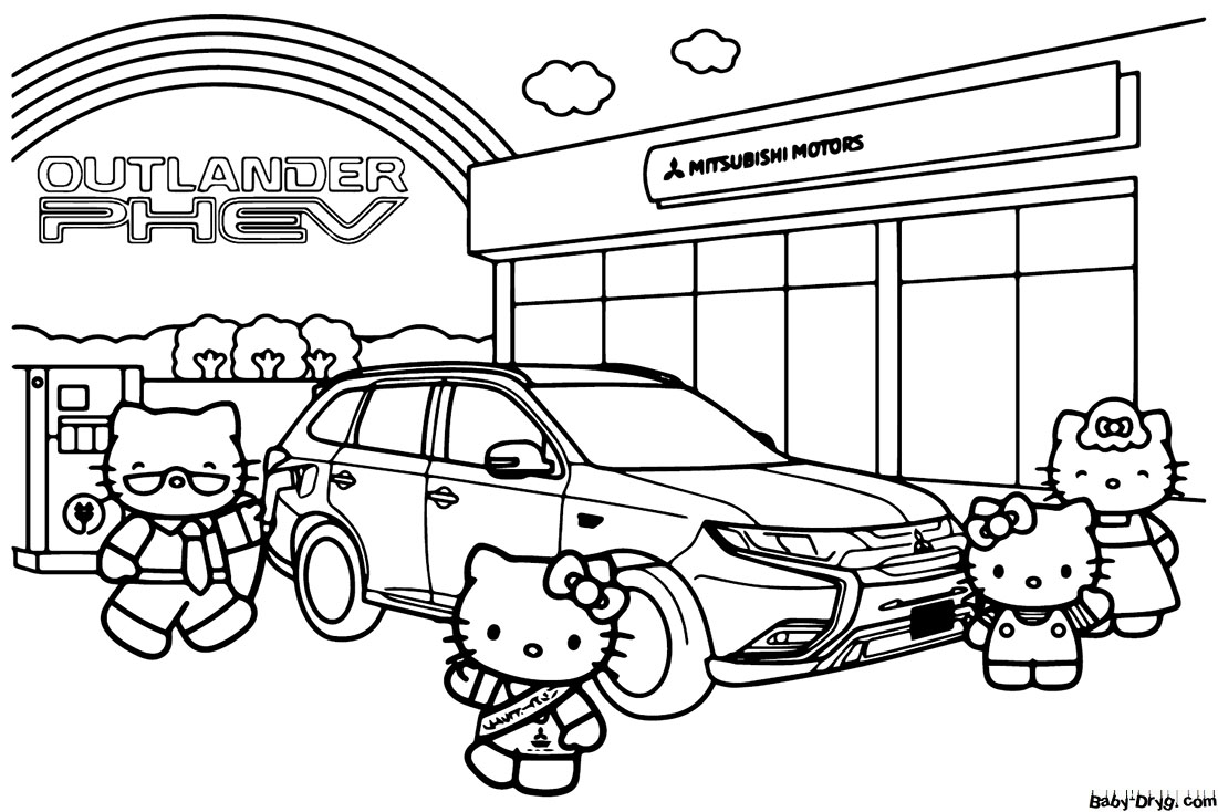 Mitsubishi Outlander PHEV Coloring Page | Coloring Mitsubishi