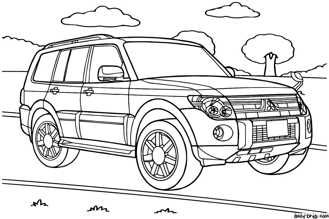 Mitsubishi Pajero Coloring Page | Coloring Mitsubishi